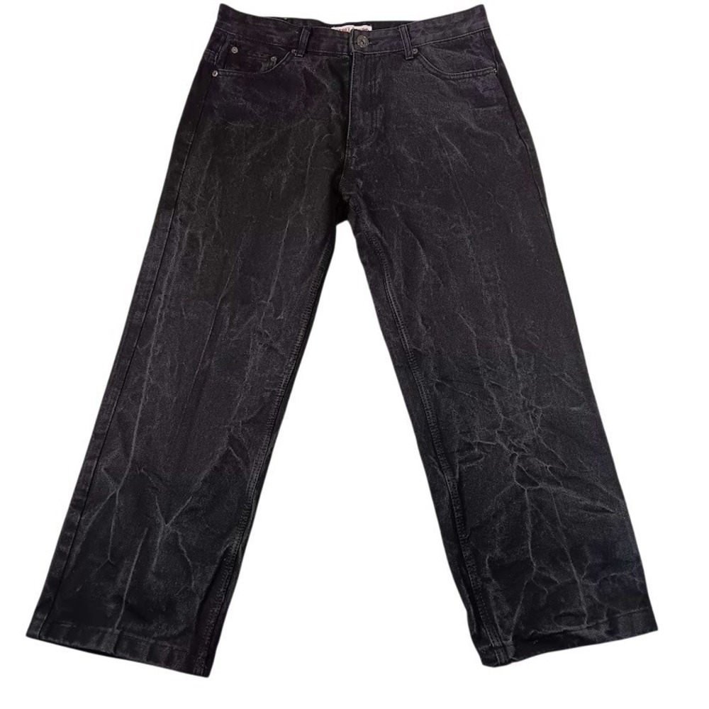 Rebel Minds Jeans Mens 36x32 Black Wash Relaxed Straight Denim‎ Pants Casual